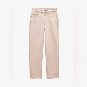 NWOT MNG Blanca Wide Leg Crop Jeans Light Pink High Rise Size 6